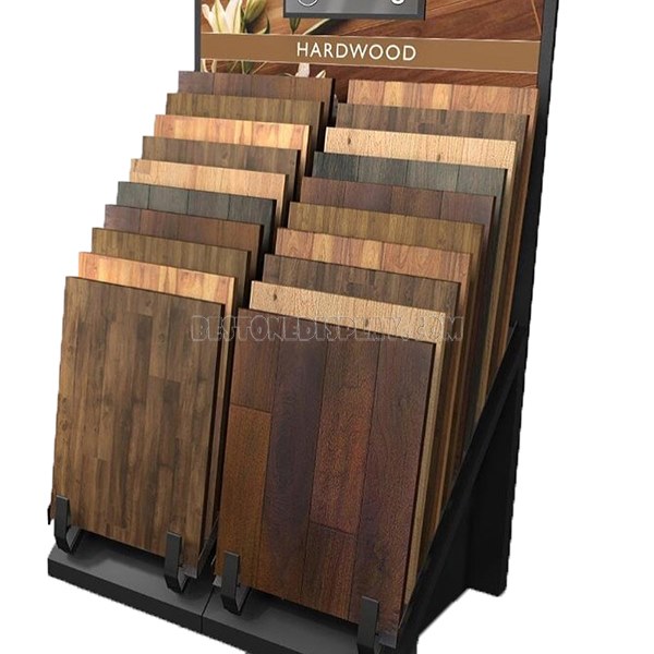 Hot Selling Wooden Flooring Tile Display Towel With Metal For Shop WSR-034
