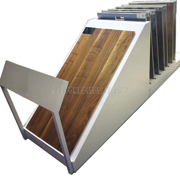 Latest Wooden Flooring Tile Display Shelf With Metal For Advertising WSR-020