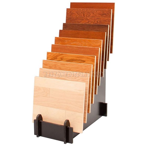 Latest Wooden Flooring Tile Display Shelf With Metal For Showroom WSR-041