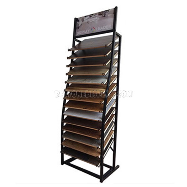 Luxury Hardwood Flooring Tile Display Holder With Steel For Logo Printed WSR-015
