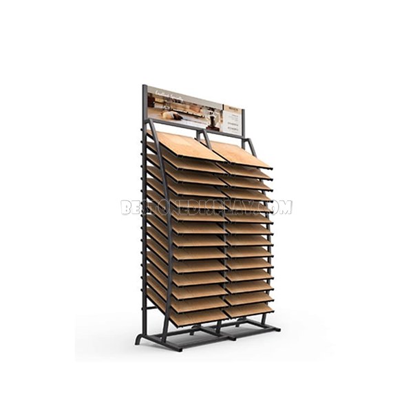New Style Wooden Flooring Tile Display Holder With Steel For Sale WSR-007