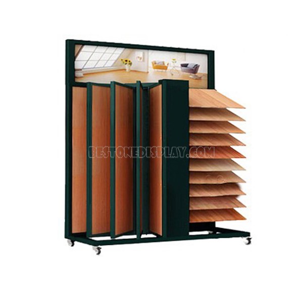 Top Quality Wooden Flooring Tile Display Rack With Metal For Showroom WSR-010